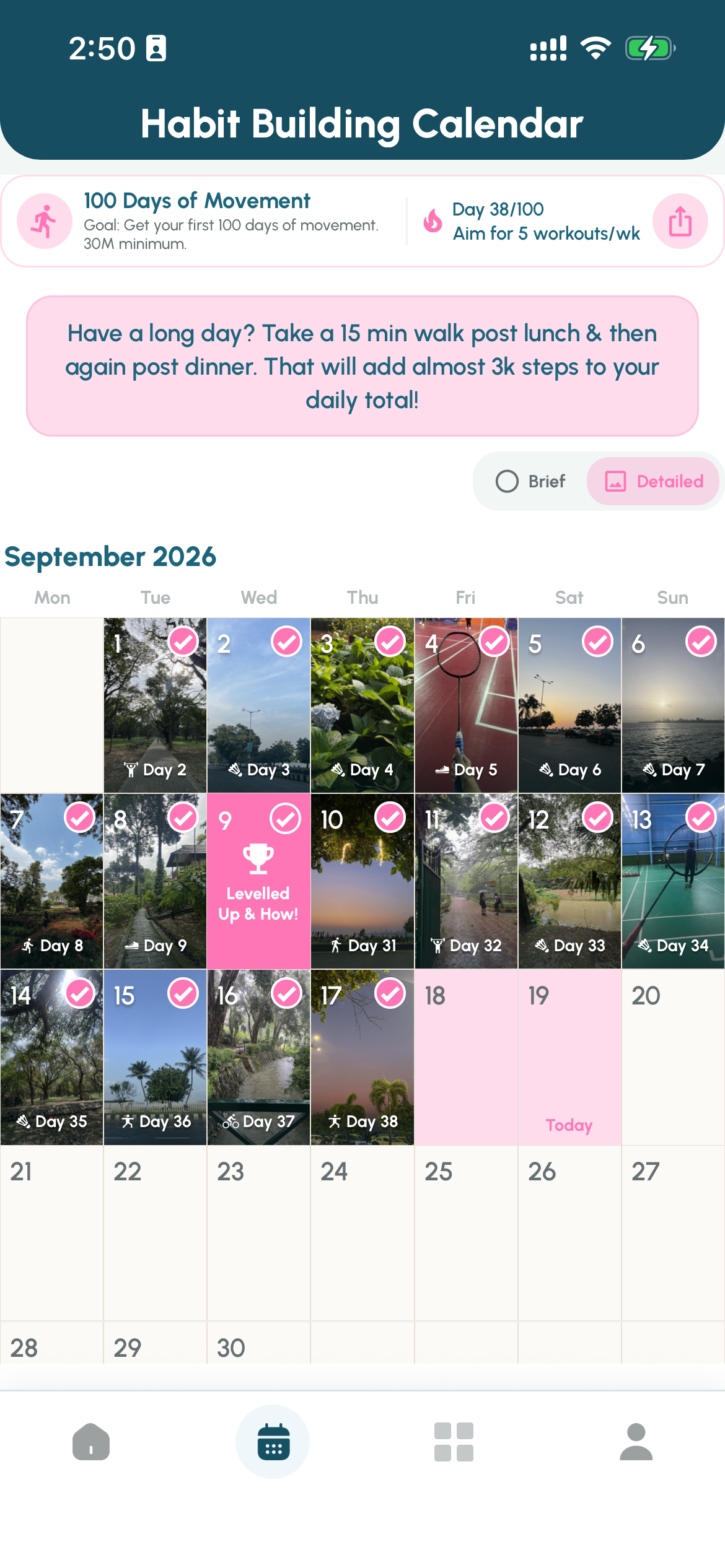 Bettermint habit building calendar